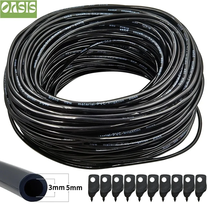

Garden 3/5mm Watering Hose Irrigation Pipe 1/8'' Tubing for Greenhouse Bonsai Potted Plants Drip Arrow Dripper Sprinkler