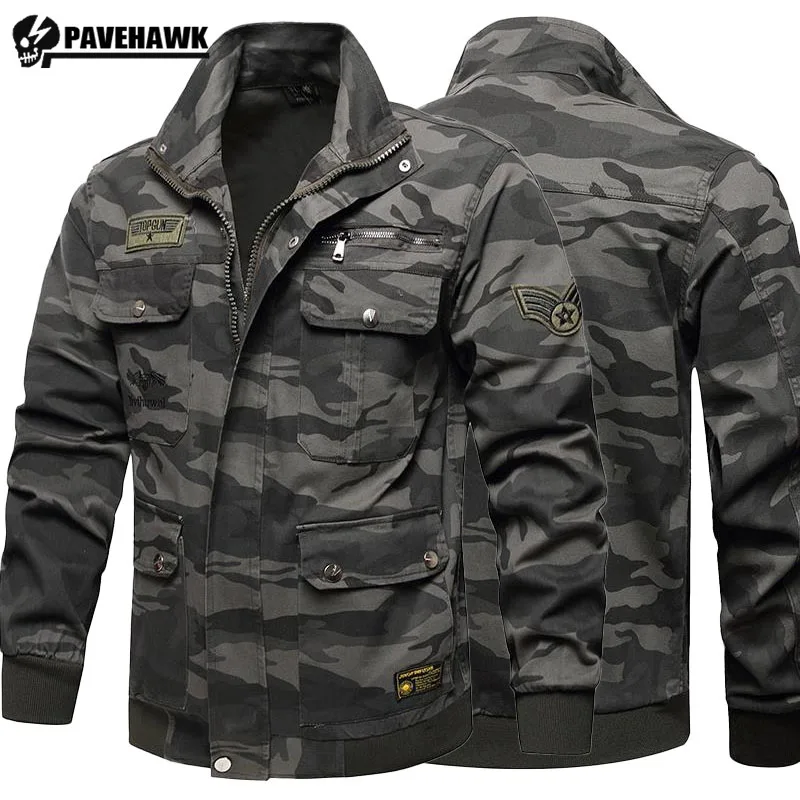 

Cotton Elastic Mens Camouflage Jacket Wear-resistant Tooling Coats Outdoor Breathable Multi Pocket Embroidery Tactics Outwear