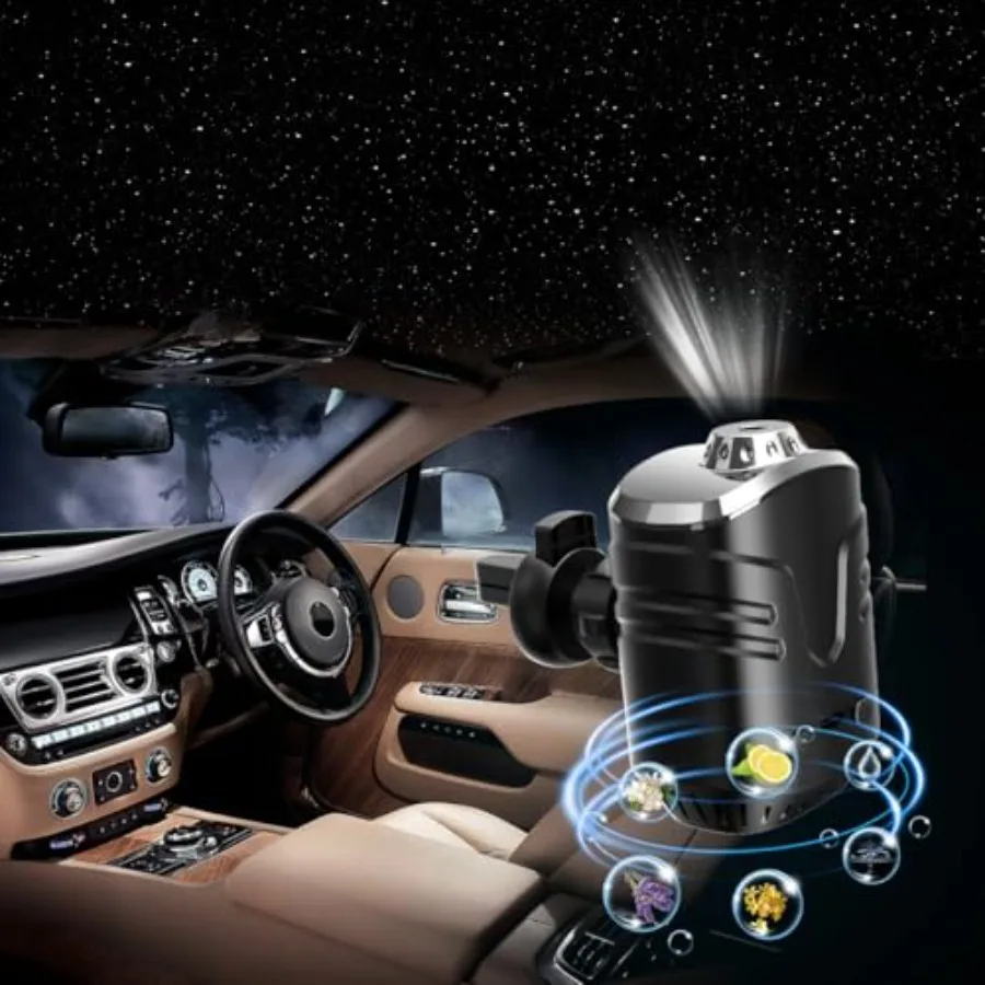

【Spot goods】Star Lights for Car Star Projector with Air Freshener Ceiling Ambient Light with 6 Scents Auto On/Off Vent Clip Acc