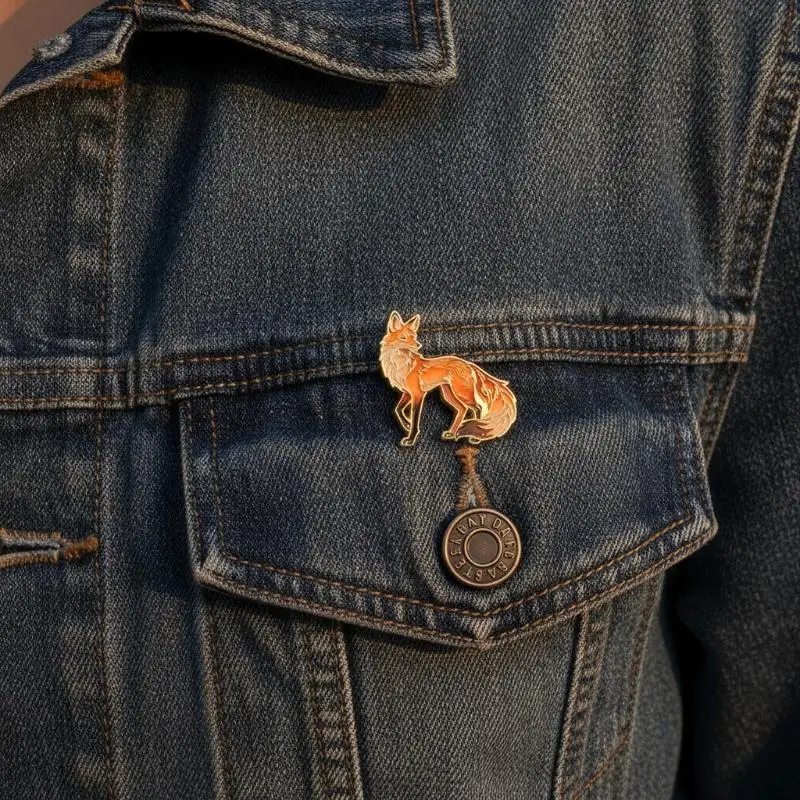 Jewelry Making Supply Cartoon Fox Enamel Metal Animal DIY Handcraft Lapel Component Clothes Backpack Friend Gift Accessory