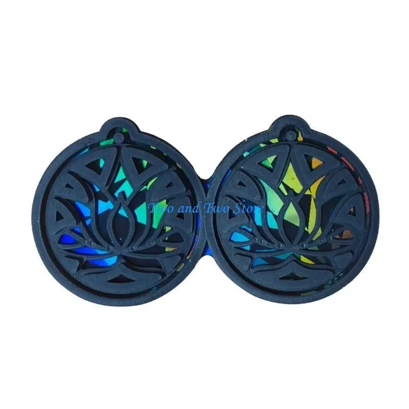 

HX6F DIY Jewelry Making Molds Resin Moulds Lotusflower Shaped Necklace Pendant Mold