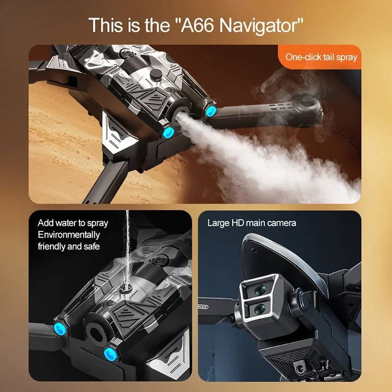 لينوفو A66 عدسة مزدوجة الطائرات بدون طيار 8k عالية الوضوح التصوير الجوي تجنب العوائق الطائرات رذاذ التحكم عن بعد الطائرات اللعب