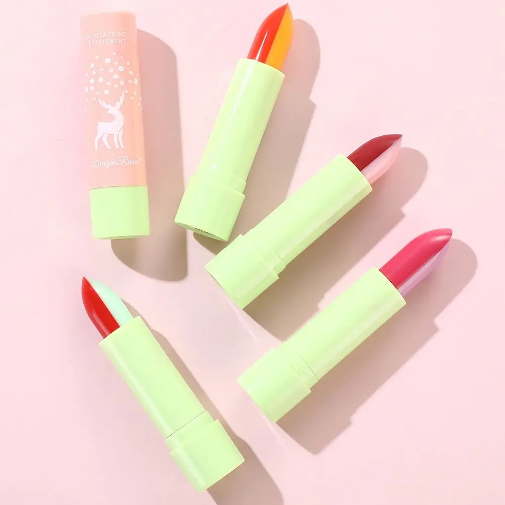 Long Lasting Color Changing Lipstick 4 Colors Macaron Single Double Color Lip Gloss Two-tone Non-stick Cup Lip Glaze Tint Women