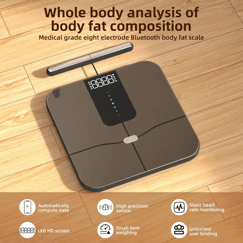 for  Factory Direct Smart Body Fat Scale Adult Household Weighing Scale with Invisible LED Screen Bluetooth Health