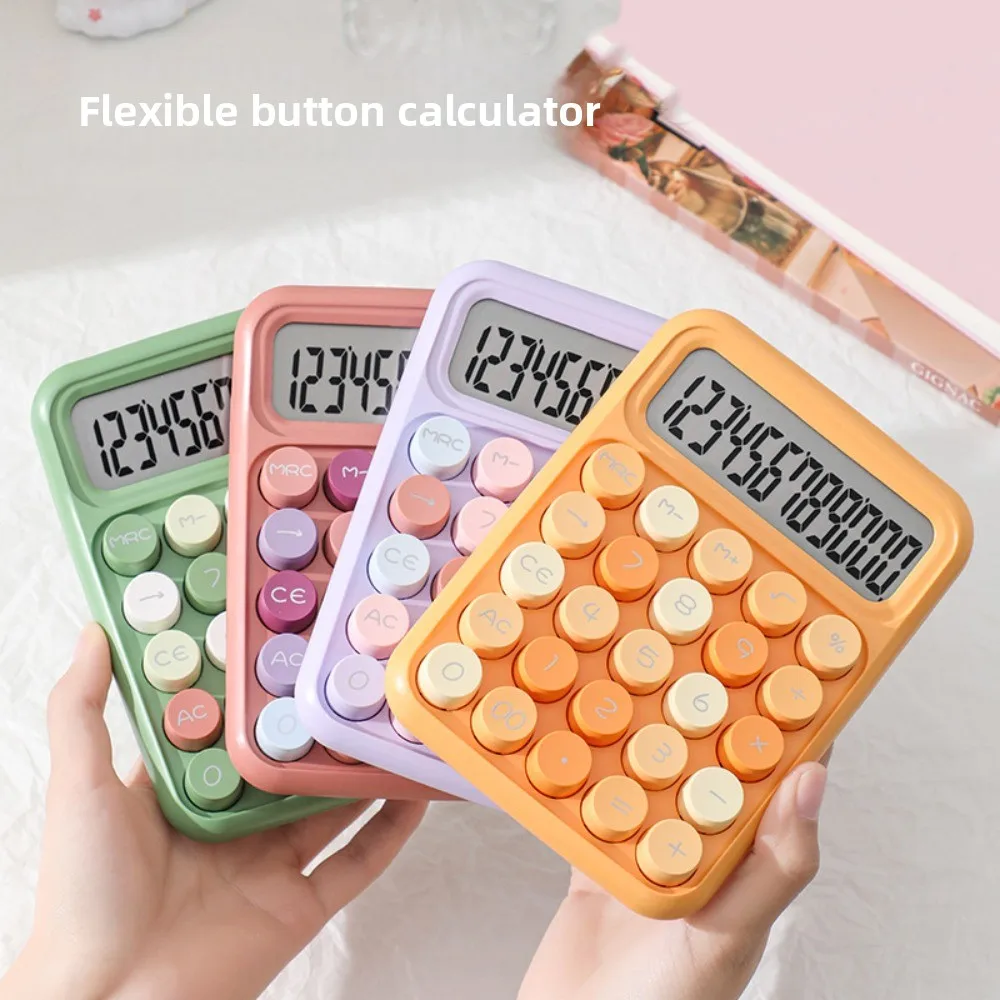 12 Digits Student Calculator Accounting Tools Lightweight Arithmetic Calculator Candy Color Portable Scientific Calculator