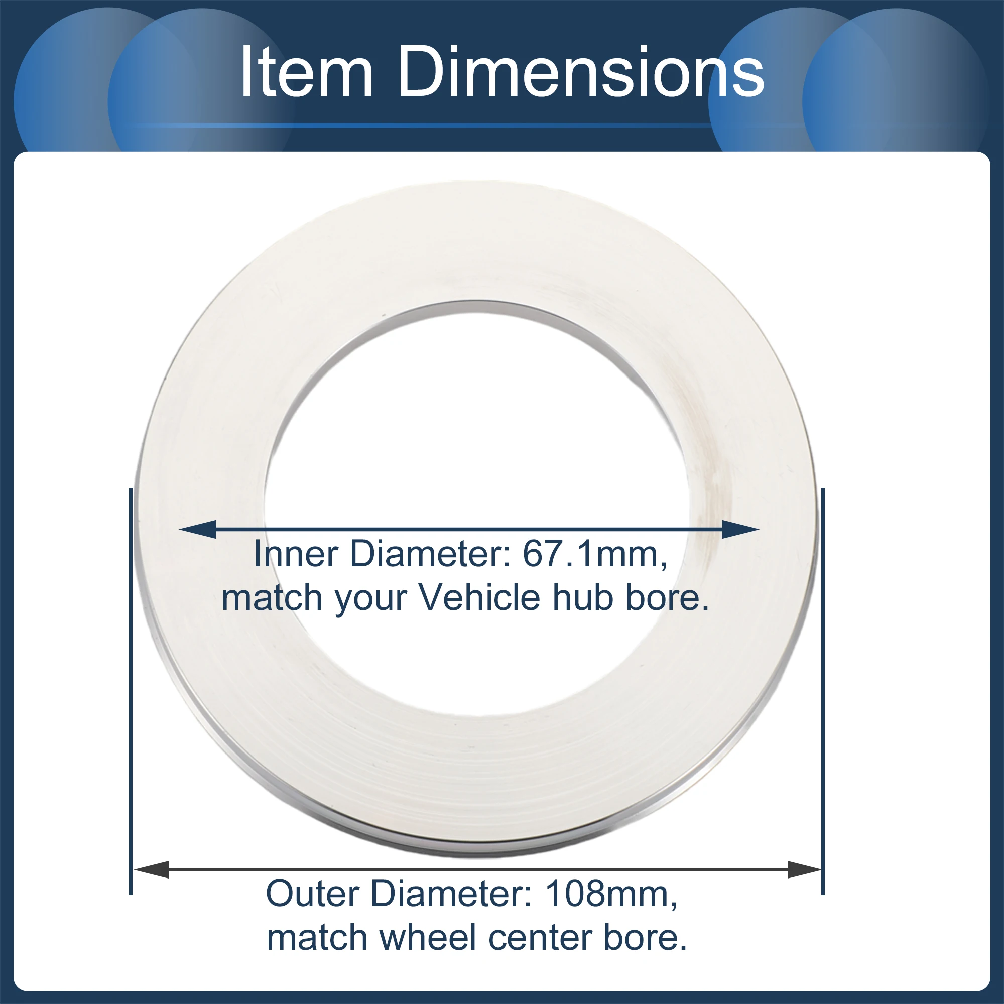 UXCELL 4pcs OD 100/108/106/106.1/112mm to ID 93.1/75.1/87.1/67.1/78.1/77.8/106.1mm Car Wheel Hub Centric Ring Aluminum Alloy