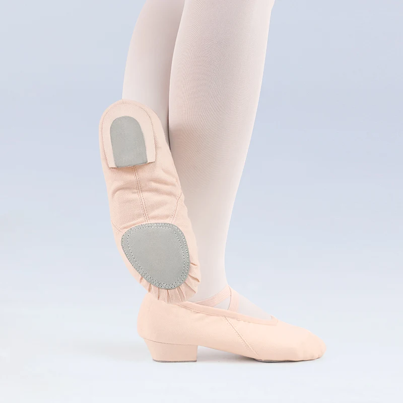 Women Ballet Shoes Low Heel Ballet Dance Shoes Beige Ballet Teacher Shoes Non-slip Dance Shoes for Adult Ballerina