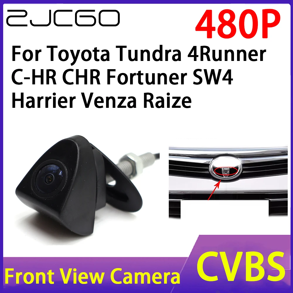 

ZJCGO Car Front View Camera 480P Waterproof Night Vision CCD for Toyota Tundra 4Runner C-HR CHR Fortuner SW4 Harrier Venza Raize