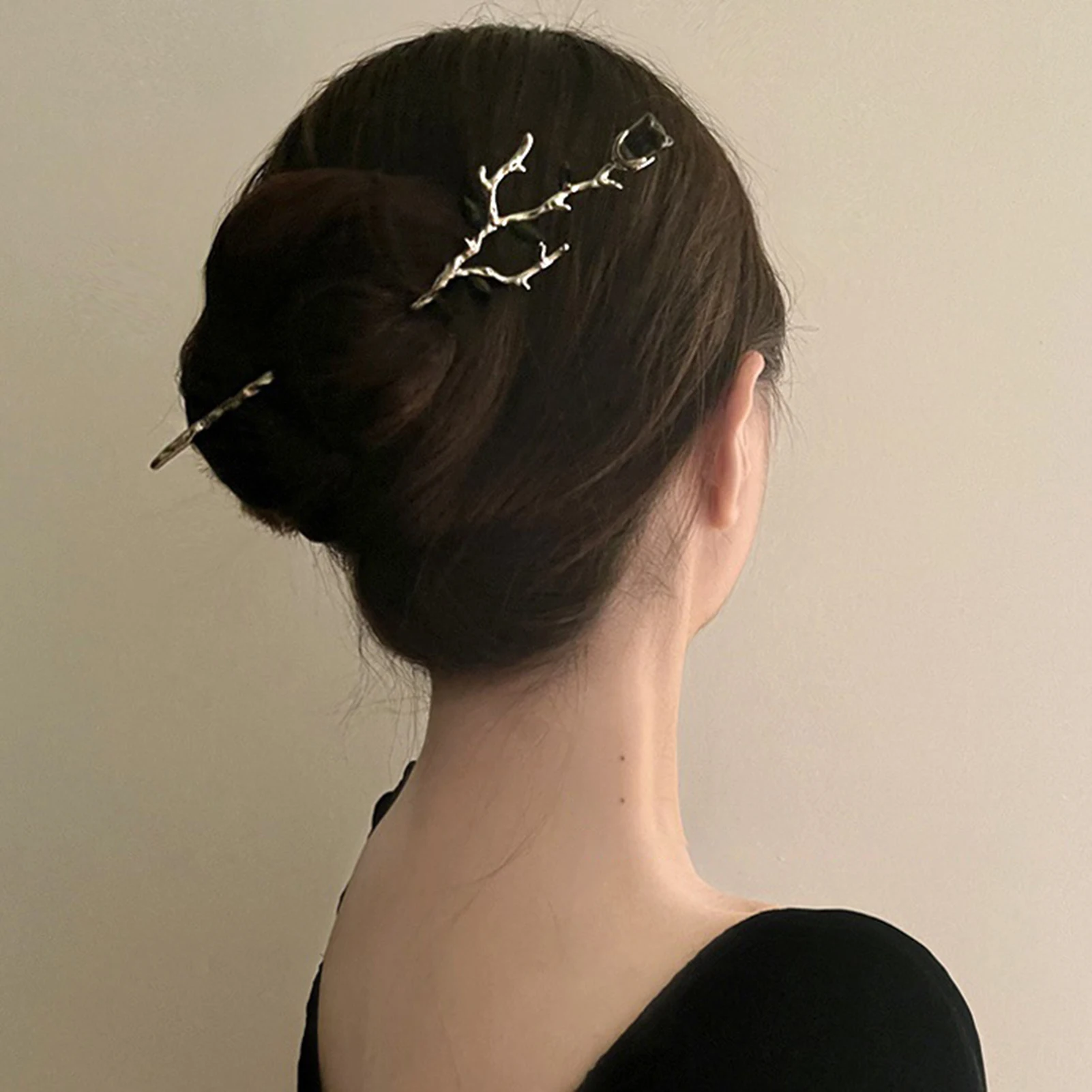 عصي شعر على شكل زهرة على الطراز القوطي، أغطية رأس مصنوعة بحرفية جيدة، عصا شعر طويلة مستقيمة للنساء والفتيات وصالونات تصفيف الشعر