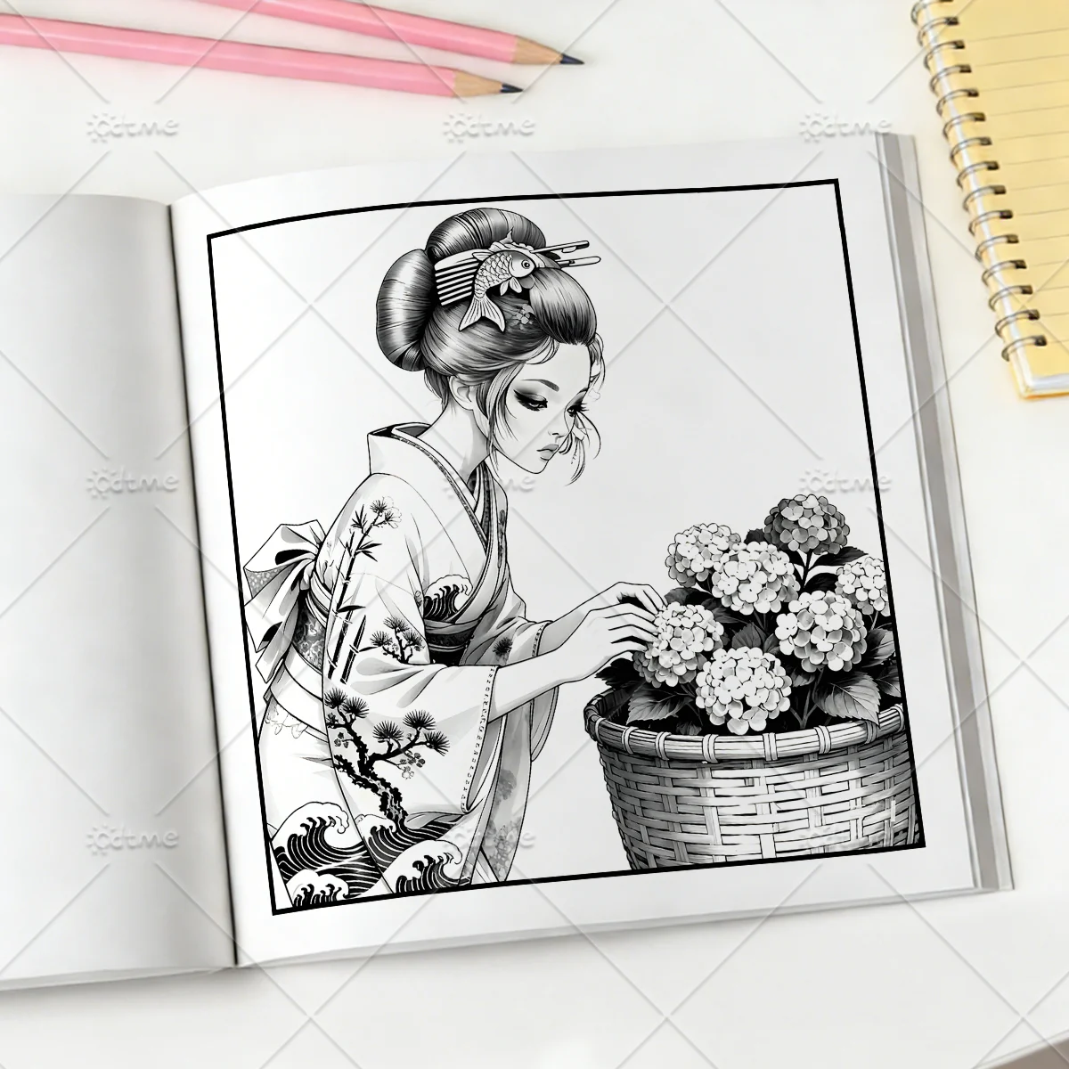 Malbuch im japanischen Stil für Erwachsene mit mutigen und einfachen Mustern – Niedliches Zeichenbuch, perfektes Geschenk für Partys und Geburtstage ﻿ – Detail 8