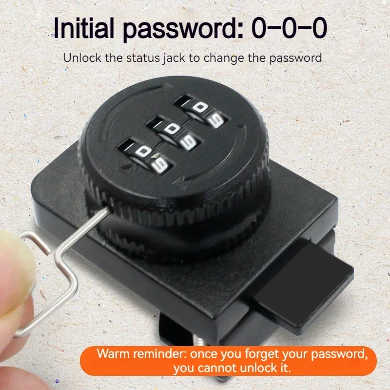 Yuanj fechadura de combinação com 3 códigos digitais, sem senha de perfuração, caixa de exibição, fivela, armário de vidro, fechadura de porta de armário