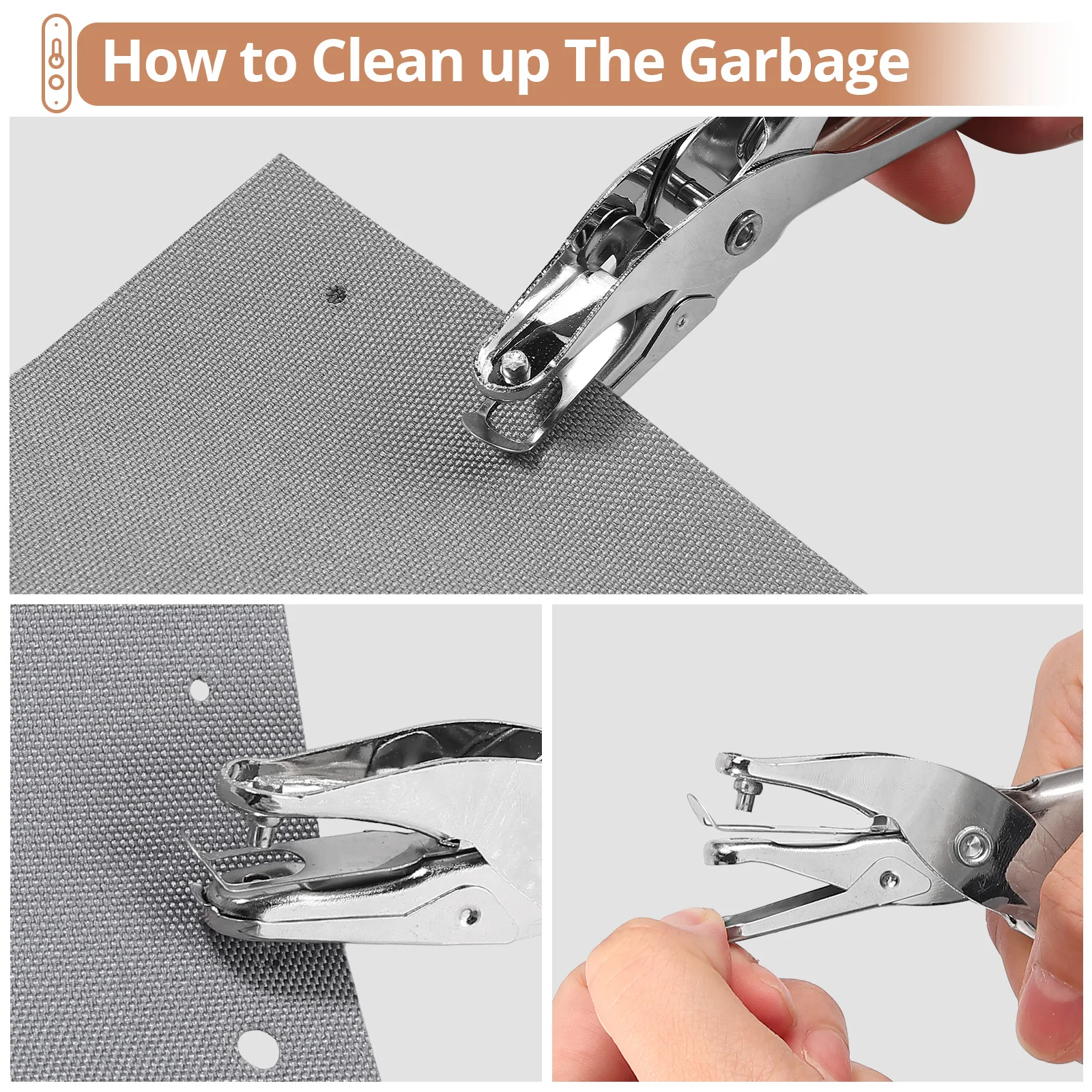 Revolving Leather Hole Punch Pliers Puncher +240 Set Leather Rivets Double Cap Rivet For Punching Holes In Leather Belts Plastic