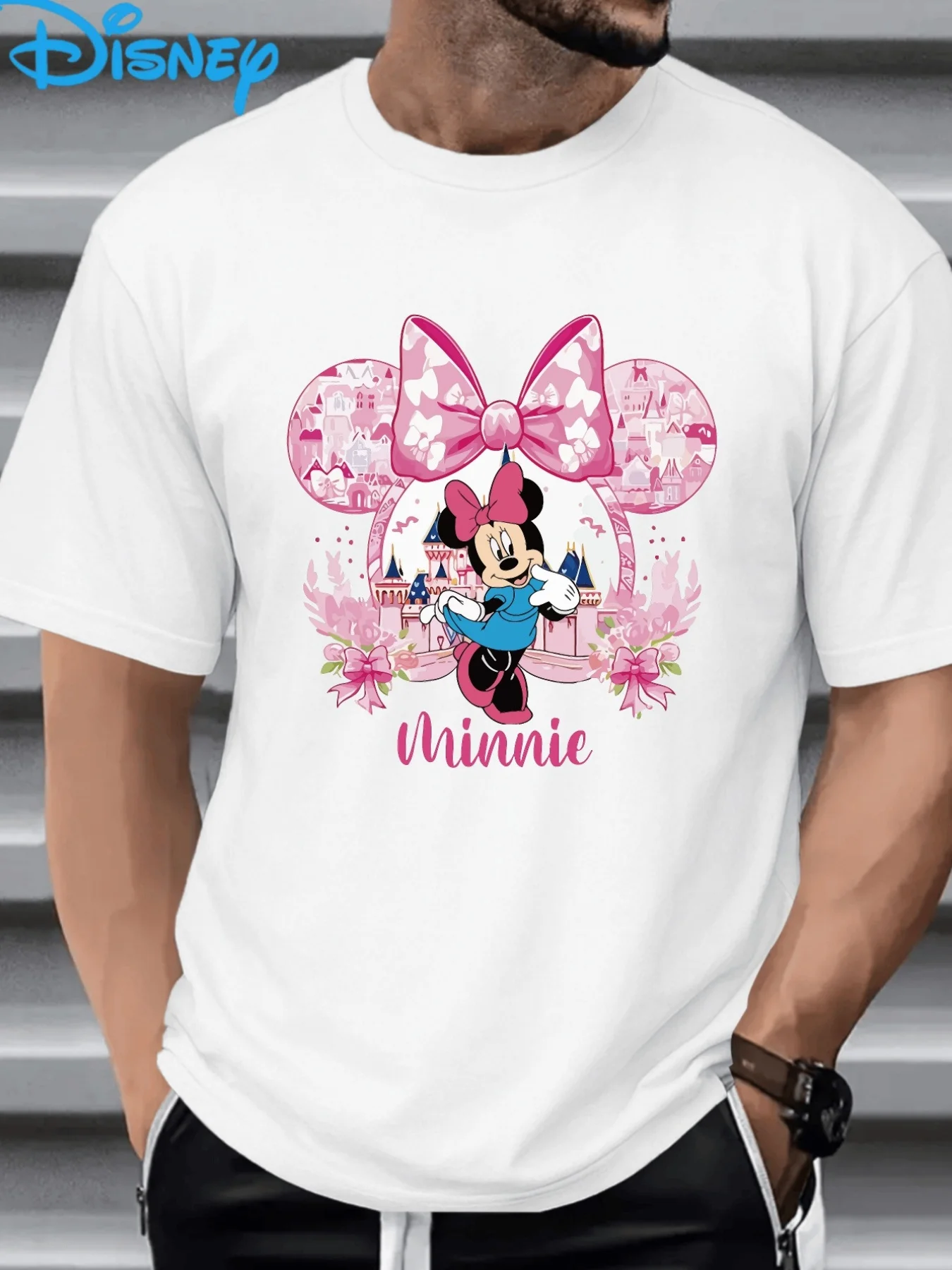 

Летняя футболка с рисунком Минни Маус для мальчиков и девочек, семейная одежда для родителей и детей, повседневная удобная одежда большого размера с короткими рукавами для мужчин и женщин