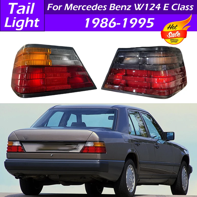 Para Mercedes Benz W124 Clase E 1986 1987 1989 1990-1995 luz trasera de parachoques de coche lámpara de freno cubierta de carcasa de lámpara trasera sin bombilla