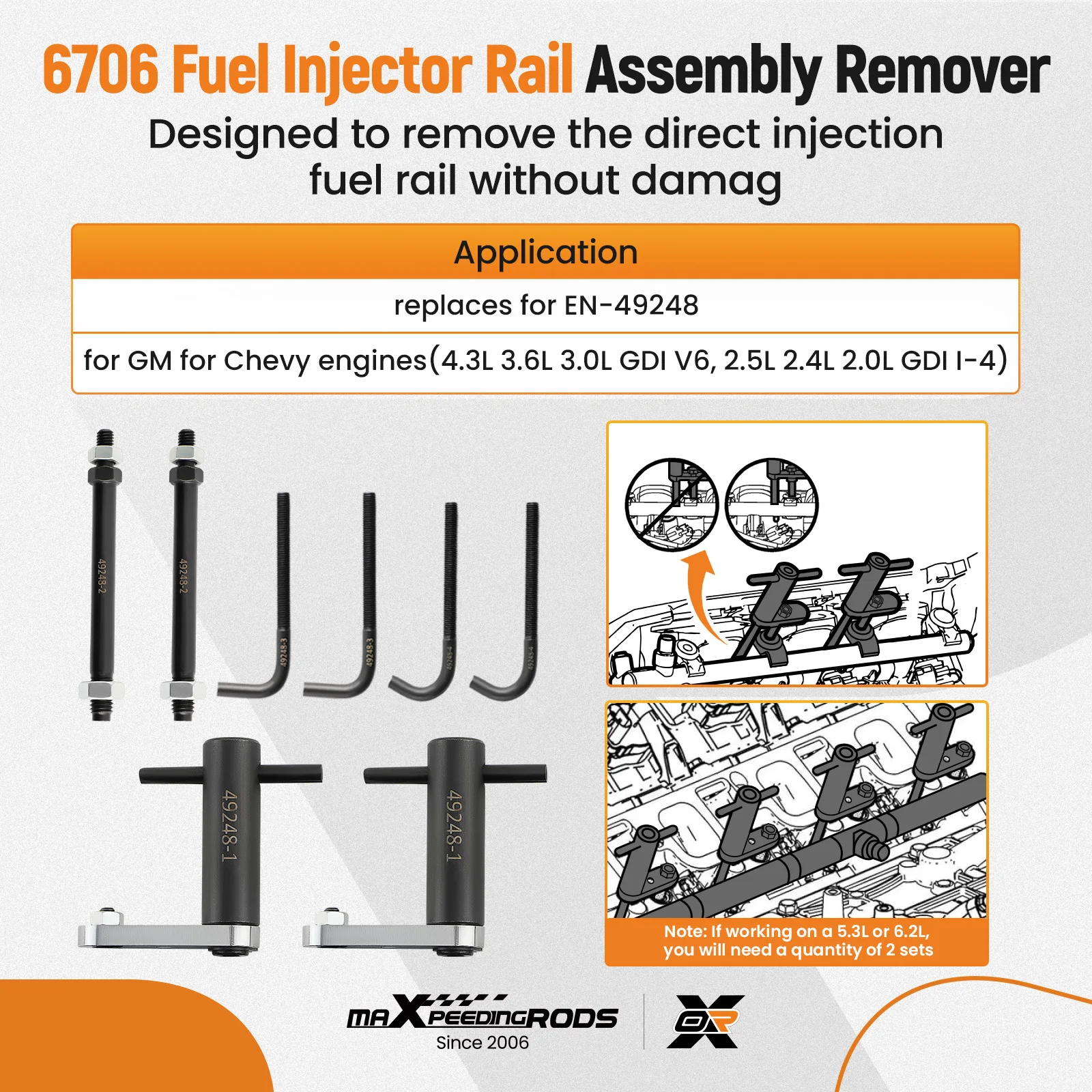 

Инструмент для снятия уплотнений топливных форсунок GM245 для двигателей GM 2010-2017 гг.