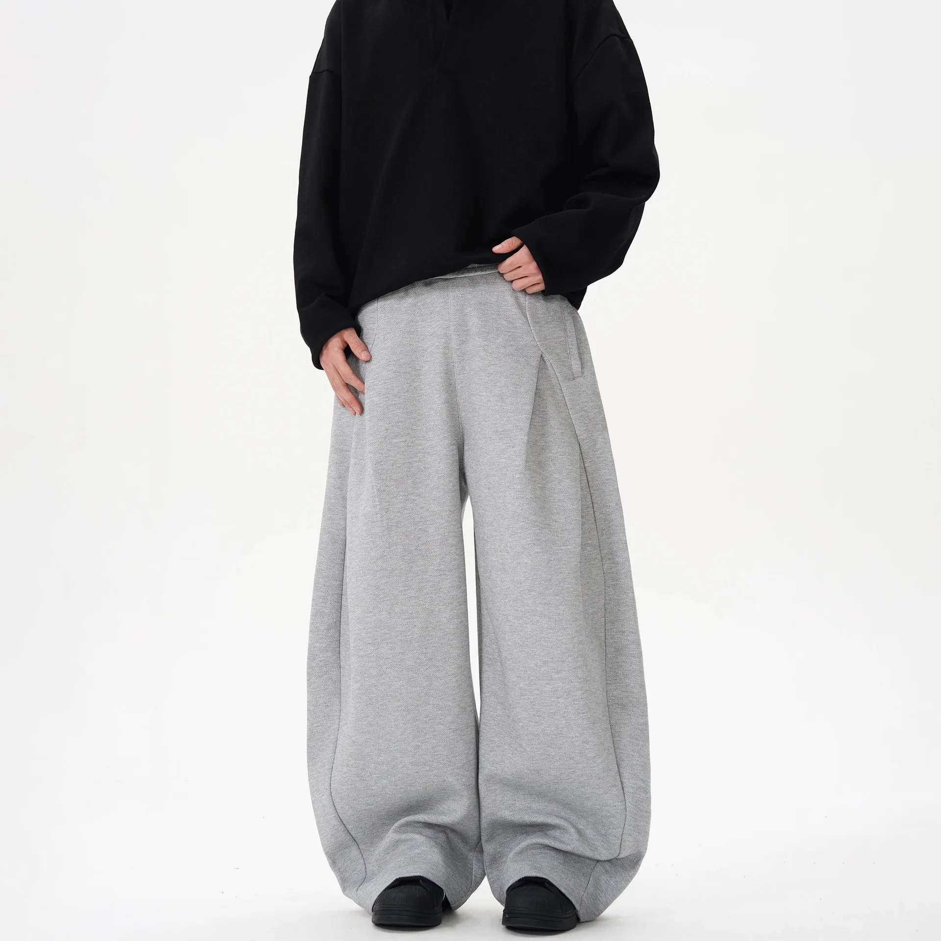 American Style Casual Pants Men's Loose Sports Sweatpants Trendy Wide Leg Versatile Long Trousers Knife Shape Design