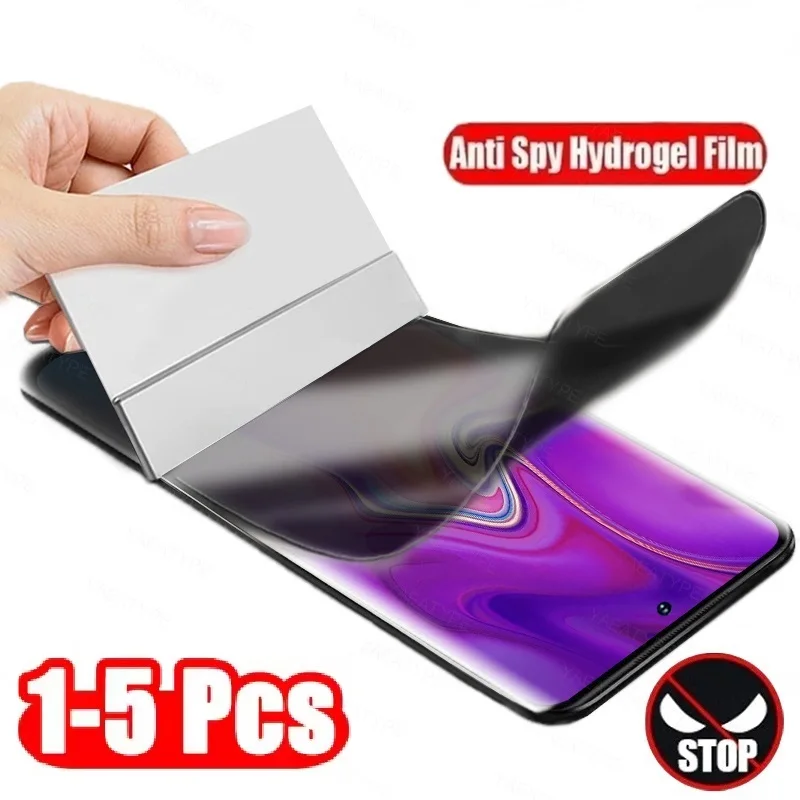 1-5Pcs Privacy Hydrogel Film For Oppo A17 A17k A57 A57s A57e A77 A77s 4G A18 A38 A58 A78 A98 5G Anti Spy Screen Protector