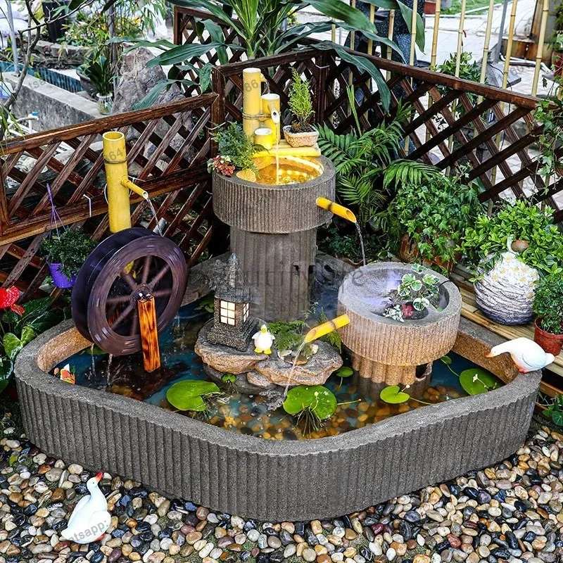 FG40rockery fish pond flowing water ornament circulating water system indoor balcony courtyard garden fountain landscaping