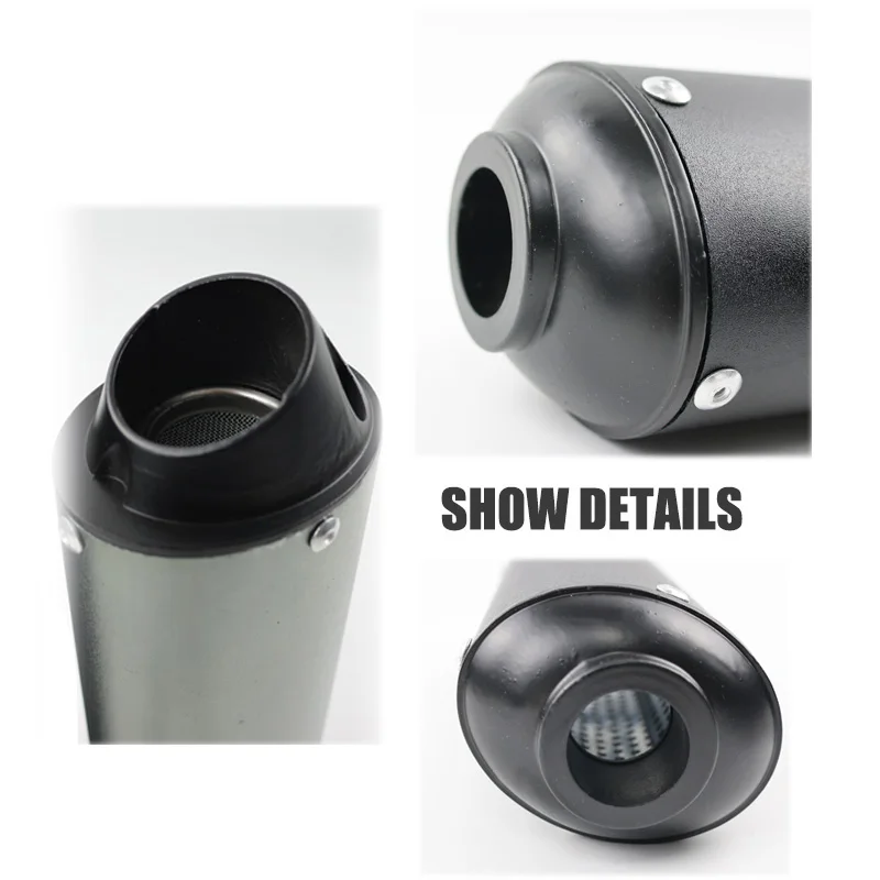 LING QI 28MM 32MM 38MM Motorcycle Exhaust Muffler Escape Moto Tailpipe For 110 125 150CC Dirt Pit Bike ATV   KAWASAKI