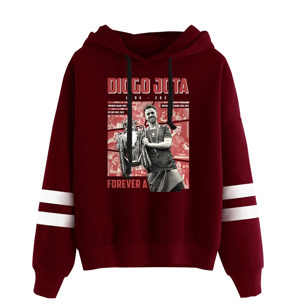 سترة Diogo Jota RIP 1996–2025 Tribute Hoodie – بلوفر بدون جيوب للجنسين بأكمام متوازية للأبد سترة بقلنسوة Red Angel #2