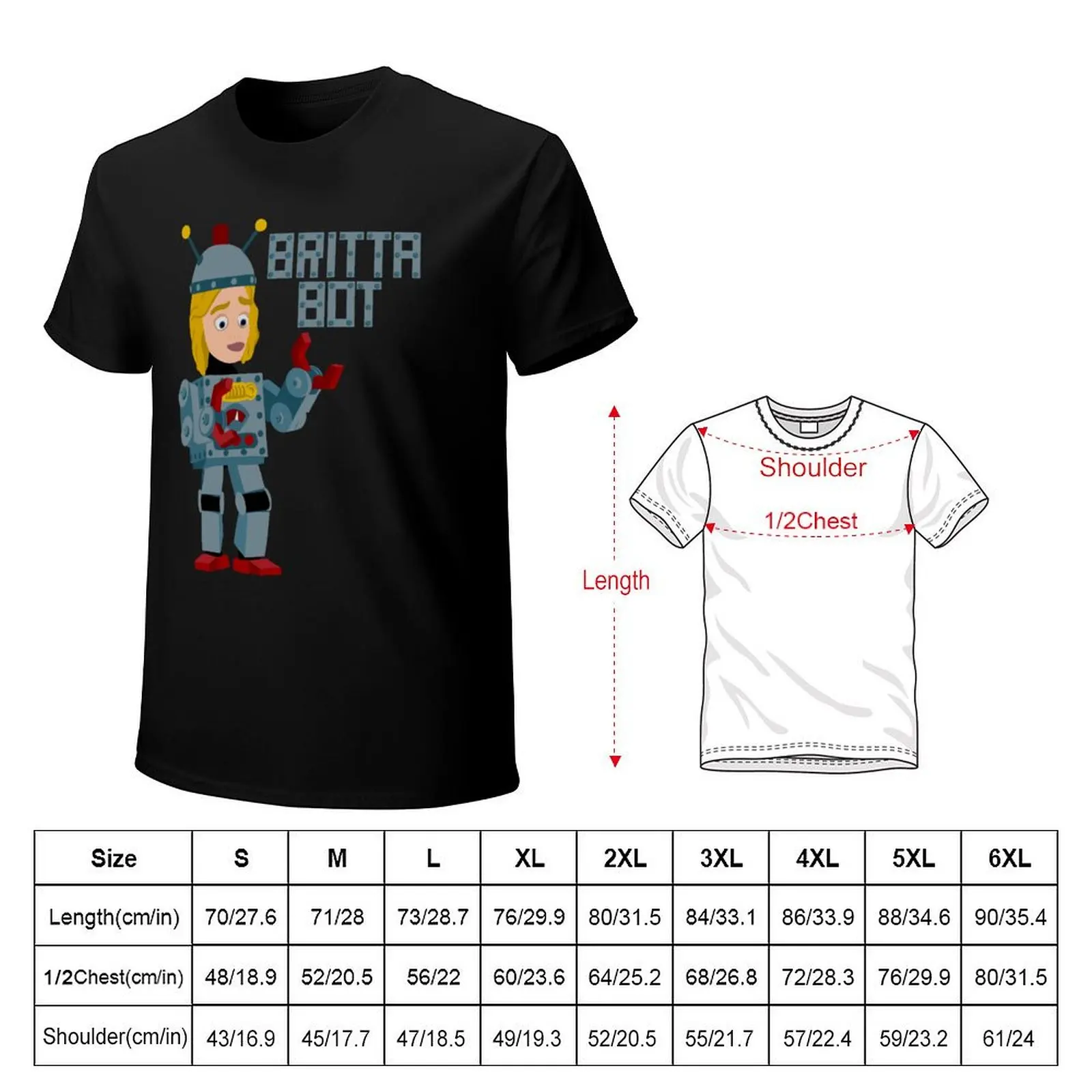 Britta Bot (Community TV Show) T-Shirt Casual Fashion Print Tee Top