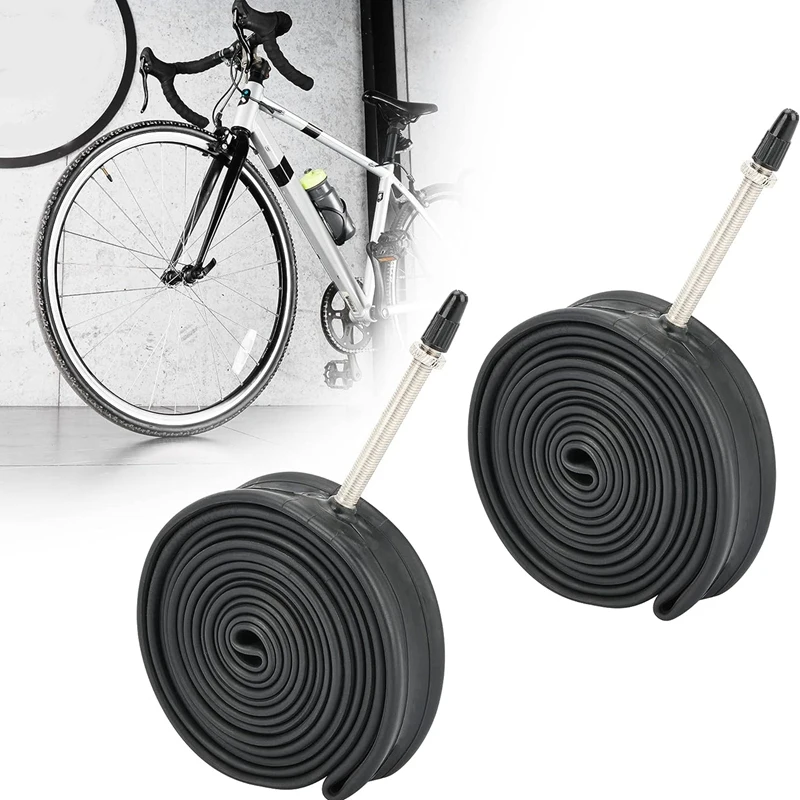 Ensemble de chambre à air pour vélo de route, 2 paquets de pneus 700 x 28-32C, kit avec assujetPresta 60mm pour vélos de route