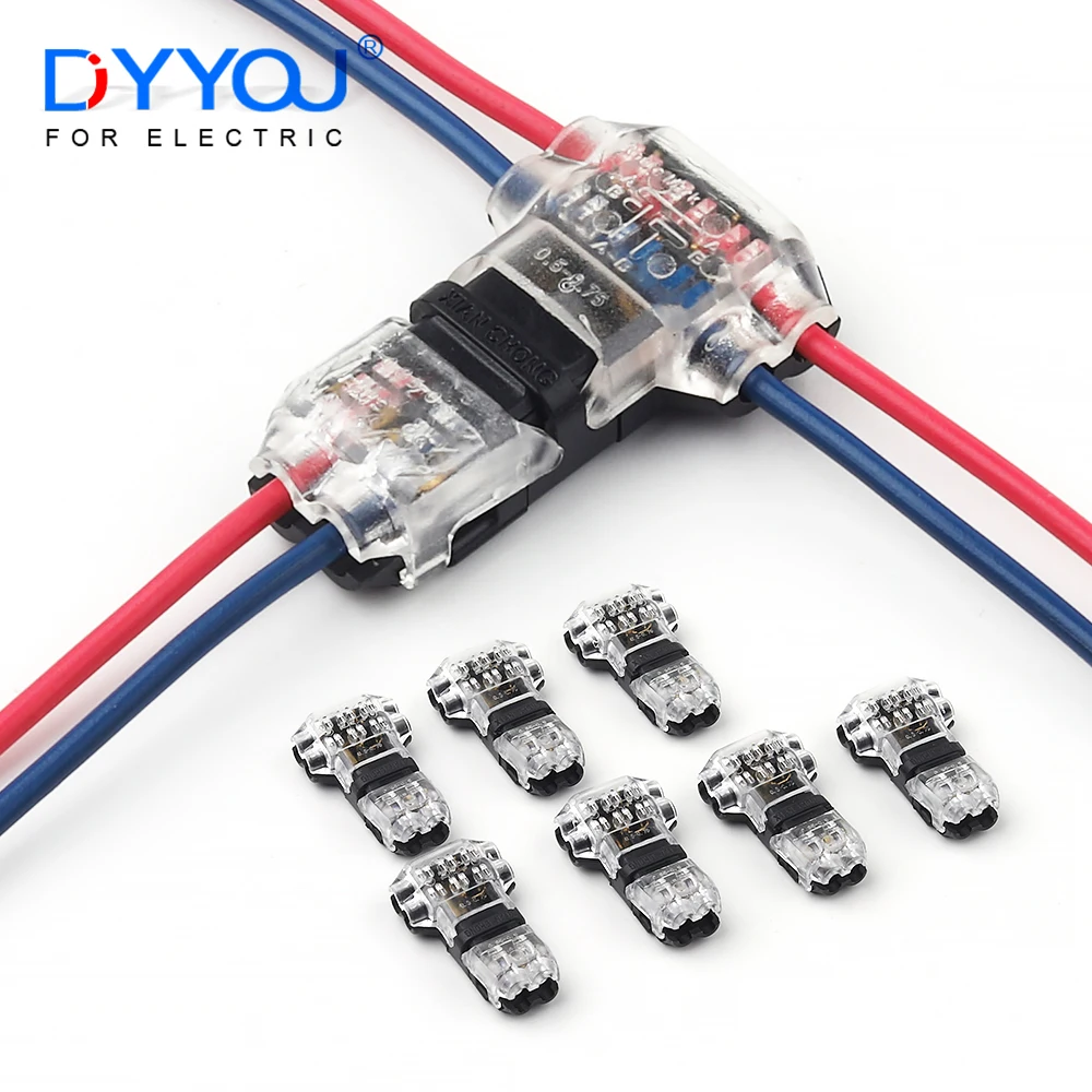 10 قطعة موصلات الأسلاك موصلات الأسلاك الجهد المنخفض اتصال الصلبة ، موصلات أسلاك الصنبور T ، موصلات لصق الأسلاك T نوع 2 دبابيس #1