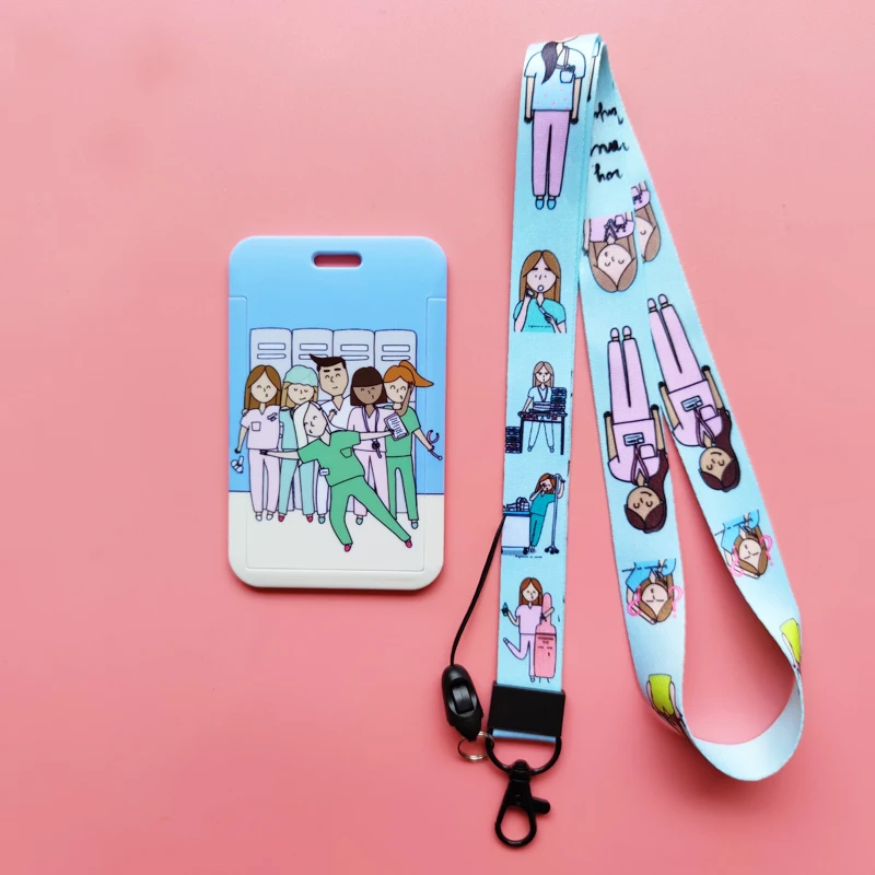 Neue Kreative Arzt Krankenschwester Lanyards ID Abzeichen Halter Frauen Karte Halter Hängen Seil Mädchen Lanyard Karte Fall Versenkbare Clip – Detail 12