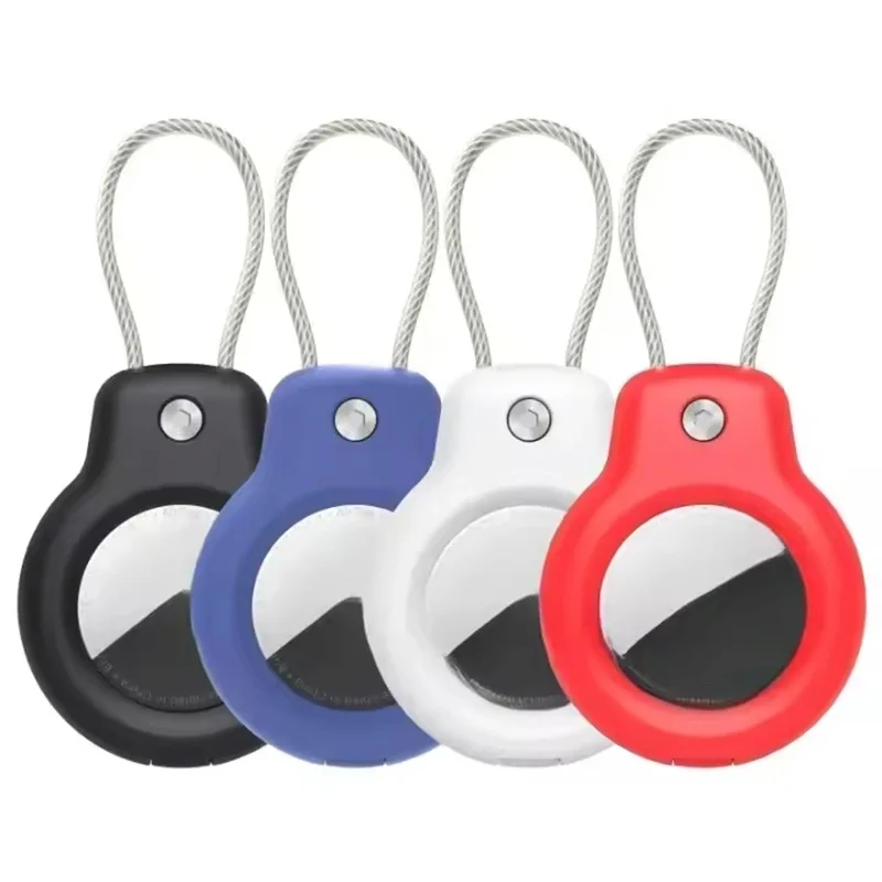 Housse étanche pour porte-clés AirTag avec câble métallique, accessoires de suivi anti-perte pour bagages, clés, sacs à dos, étui pour AirTags