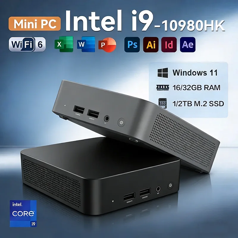 2026 Portable Mini PC Intel Core I9 10980HK 32GB RAM 512GB 1TB 2TB