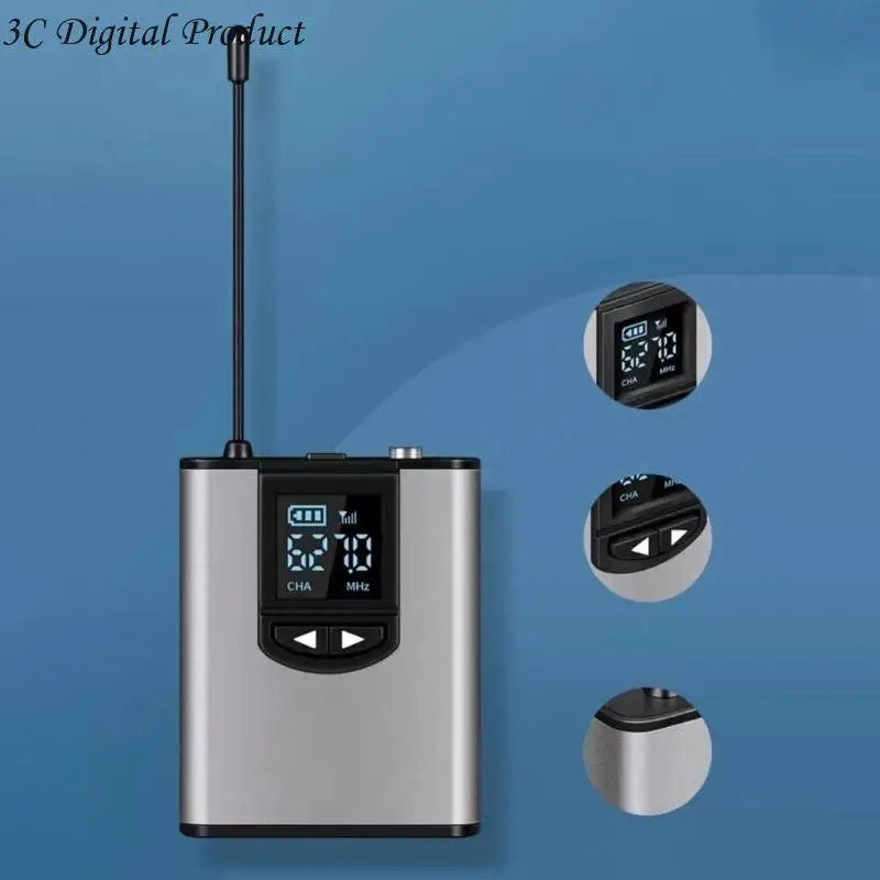 Зажим на вещательный микрофон для подкастов прозрачная трансмиссия 6 часов регулируемой частоты ЖК -экрана металлический корпус
