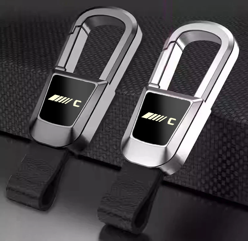 car keychain Alloy Key chain leather key ring for Mercedes Benz AMG A B C E S G R ML