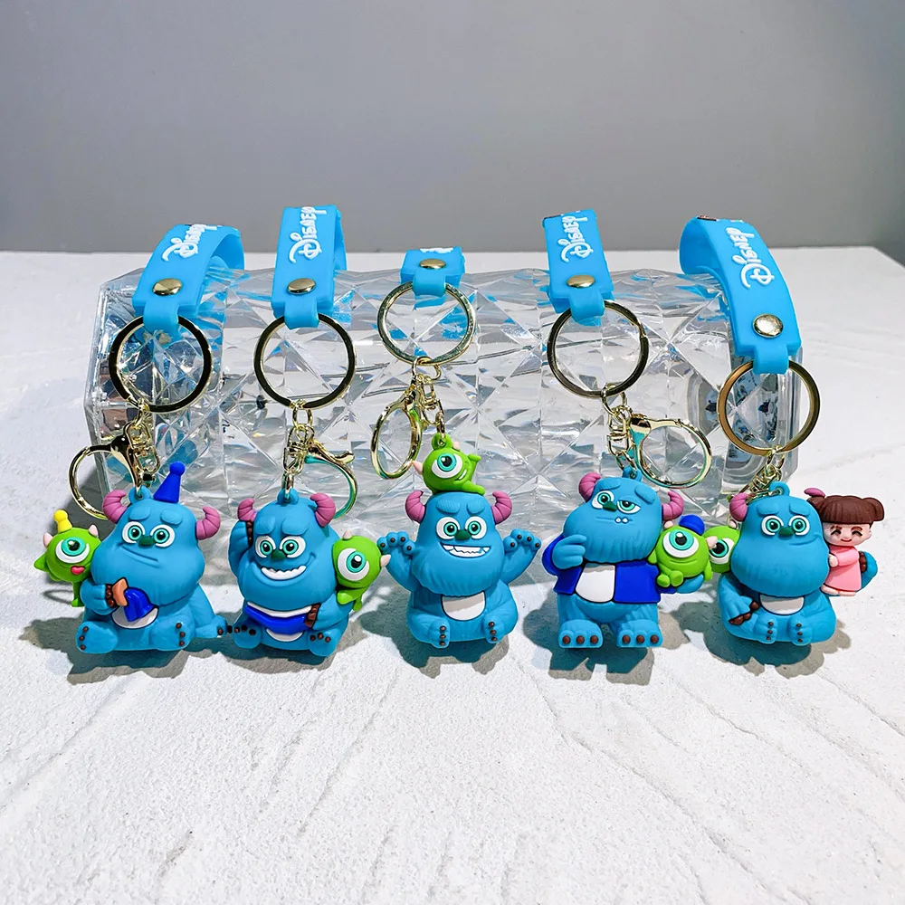 Anime Monsters Inc Figure Keychain Cartoon Action Figure Doll Schoolbag Pendent Car Key Accessories Gifts for Friends