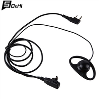 D Shape Soft Ear Hook Earpiece 2 Pin PTT With Mic Headset For UV-5R 888S 777S 666S BF  Walkie Talkie Headset BaoFeng Accessories