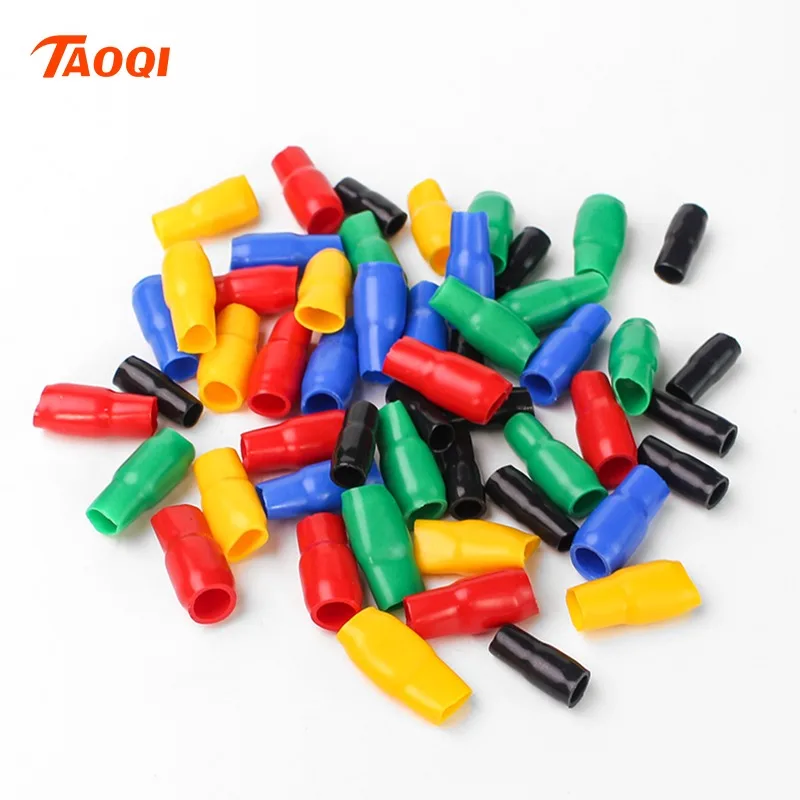 200/500PC Vinyl Wire End Caps  Insulating Cable Lug Sleeve Cable Lug Cover for SC RNB SNB C45 Lug Insert Crimp Battery Terminal