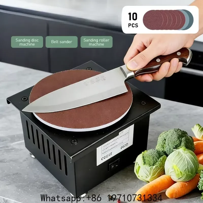 for Mini Electric Belt Sander Benchtop Grinder Polisher High Speed Disc Tool Knife Sharpener Blade Opener