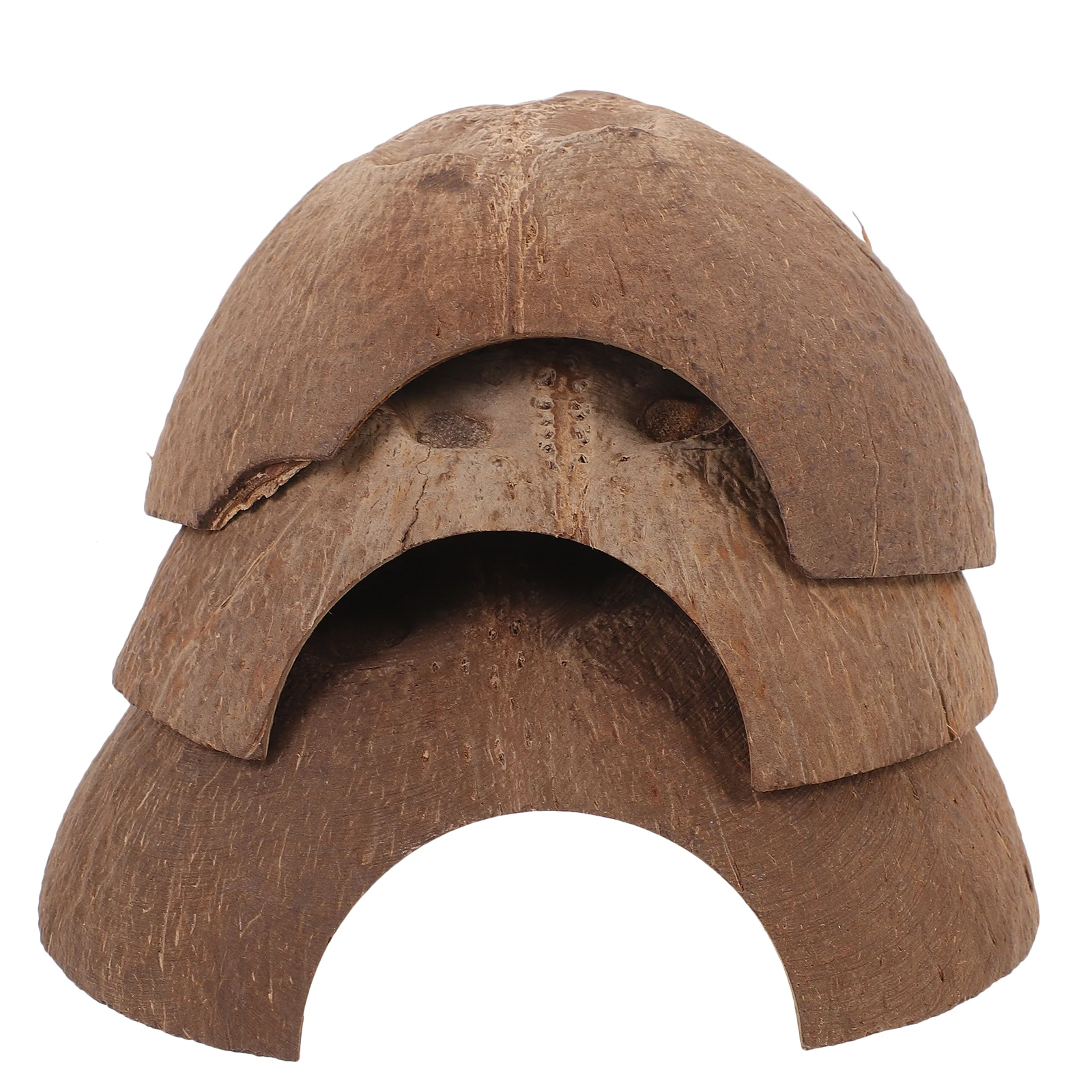 

3pcs Coconut Hideout Durable Resin Caves for Reptiles Terrarium Decor Lightweight Comfortable Shelter Accessories Glass