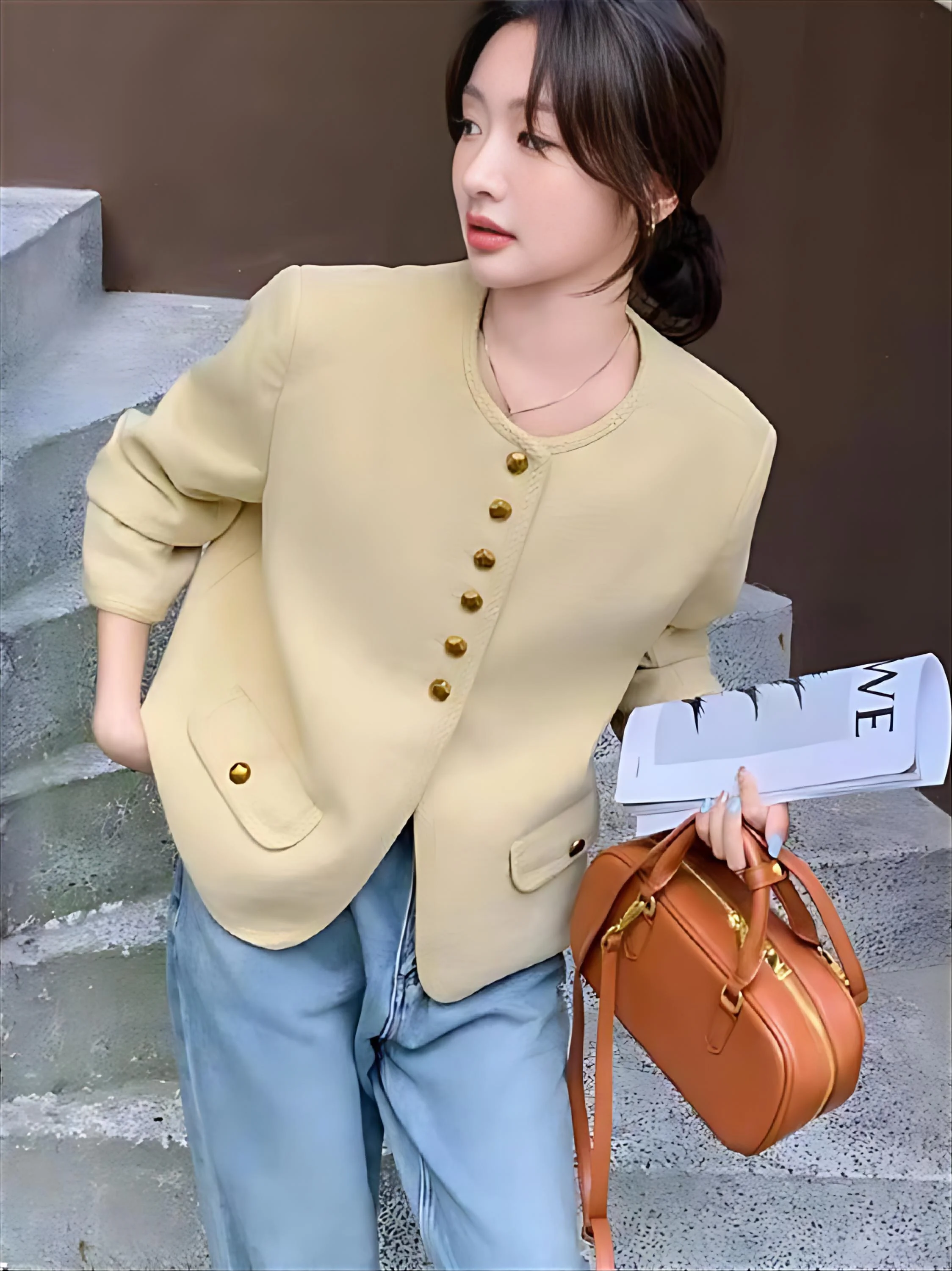 

Твидовый жакет темно-синий для девочек и женщин, осенний, для отдыха, пляжного туризма, активного отдыха, велоспорта, бега, спортивных тренировок, походов