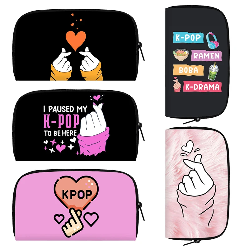 K-pop Ramen Boba K-drama portafoglio KPOP corea Coin Money Bag porta telefono ID carta di credito Organizer portafoglio lungo piccola frizione regalo