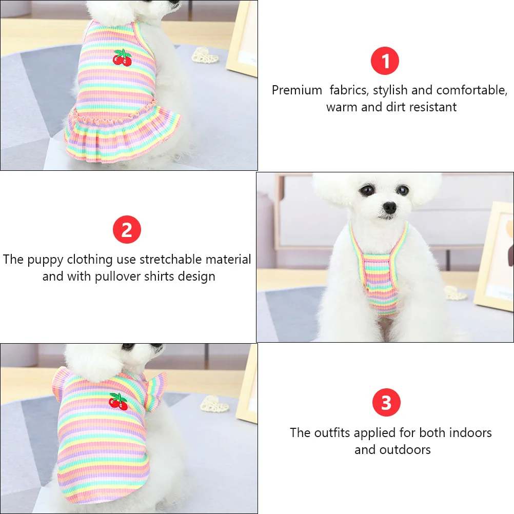 

2Pcs Puppy Vest Dog Clothes Stretchable Pullover Shirt Pet Dress Summer Apparel Running Walking Outfit Dog Vest