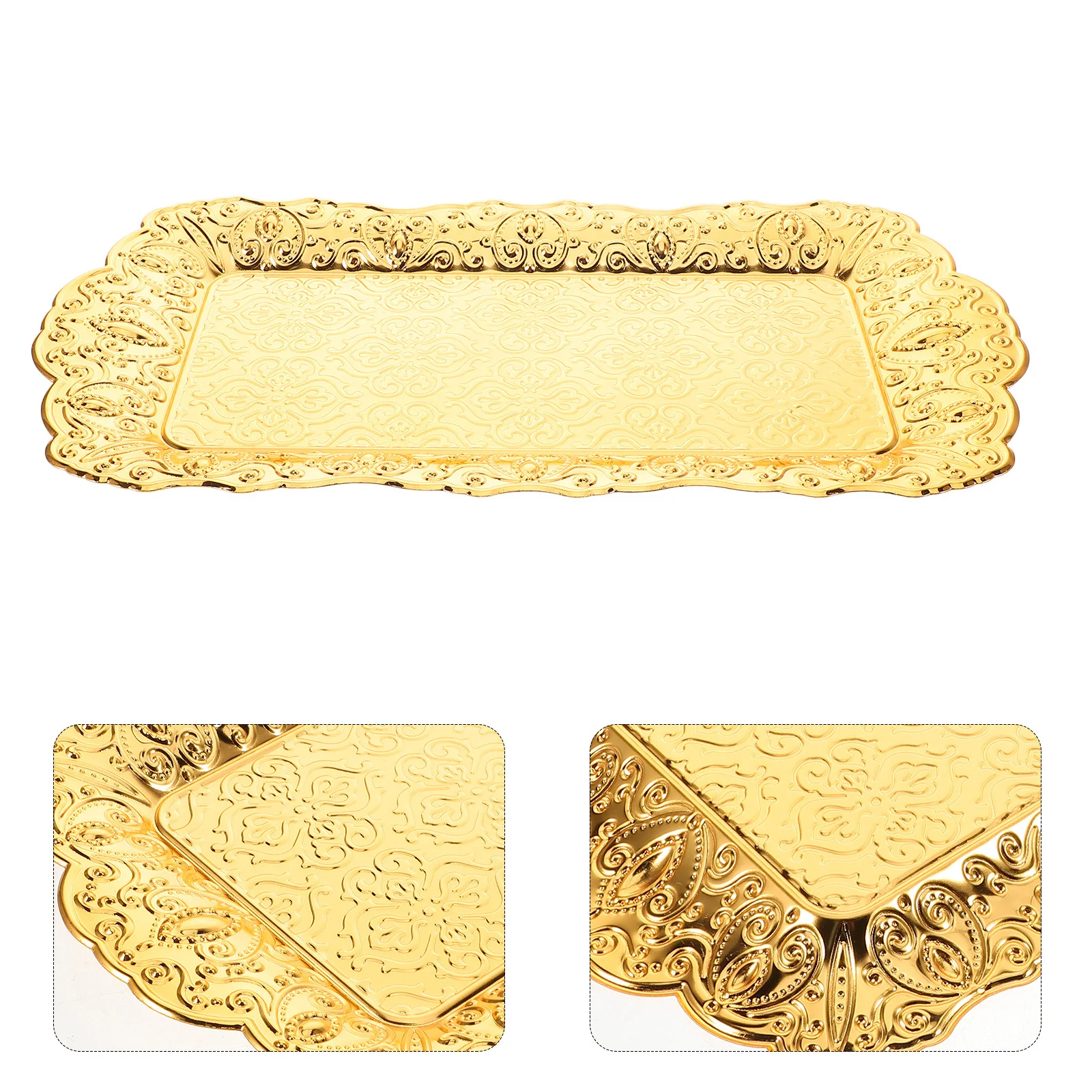 

Decorative Metal Fruit Tray - Elegant Aluminum Alloy Serving Dish for Kitchen Counter Milk Tea Snack Display Storage