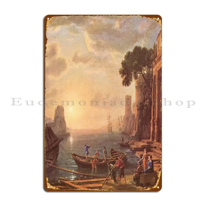 Port At Sunset Claude Lorrain Metal Plaque Poster Home Club Club Garage Plaques Designing Tin Sign Poster