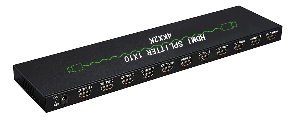 1-In10-Out Audio-Video Processing Splitter Supports HDCP1.4 4K30HZ Downward Compatible Multi-screen Video Controller