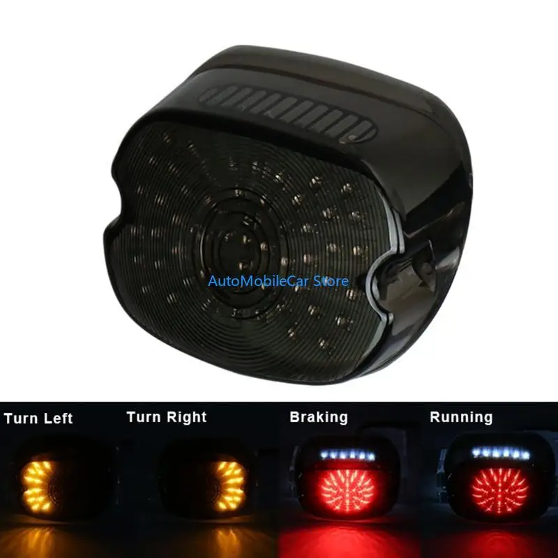 G8TE 8w LED Dynamic Tail Light Taillight Rear Lamp Flashing Warning Light for Harley- 12V
