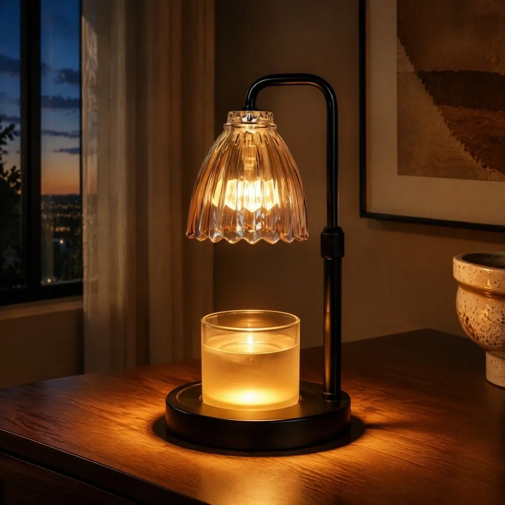 Creative Adjustable Height Aromatherapy Lamp Timer Vintage Candle Warmer Lamp 4 Speed Scented Candle Melter Learning