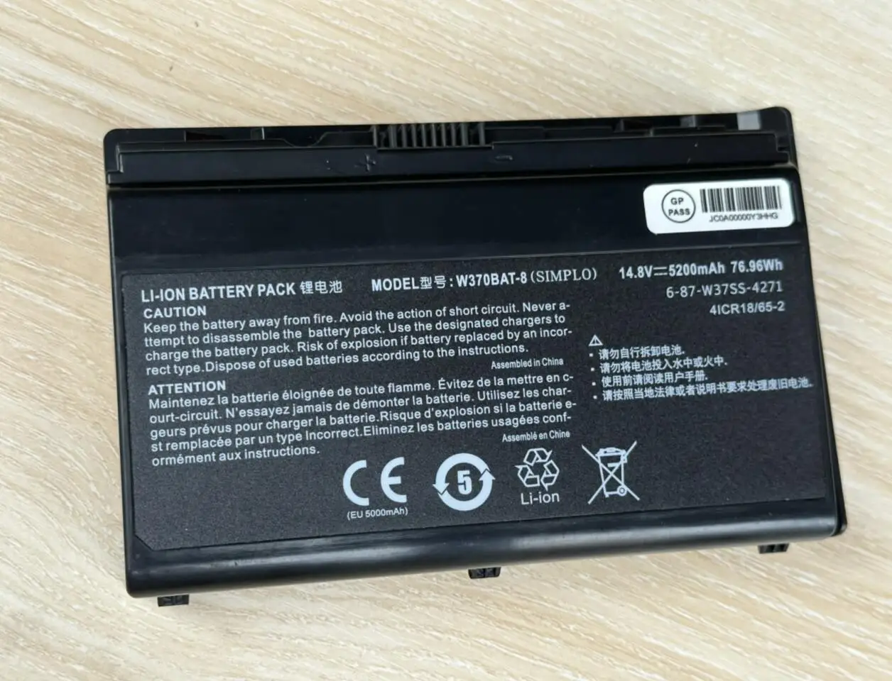 W370BAT-8 Laptop Battery For Clevo W350ET W350ETQ W370ET Sager NP6350 NP6370 Schenker Xmg A522 A722 6-87-W370S-4271