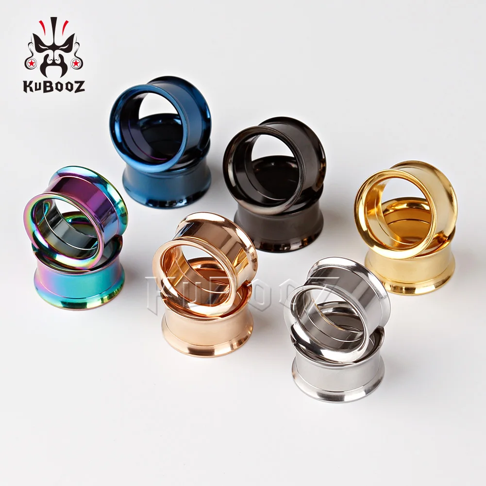 Wholesale Price 8 Colors Ear Tunnels Expanders Stainless Steel Plugs Piercing Body Jewelry Gauges 6mm-25mm 40PCS