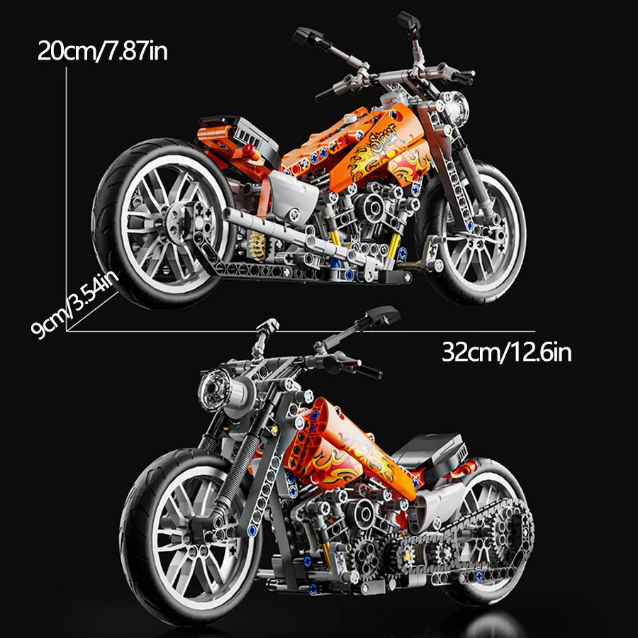 436 pezzi di blocchi di costruzione giocattolo modello di motocicletta assemblaggio set di mattoni giocattoli educativi decorazione del desktop regali di compleanno di Natale