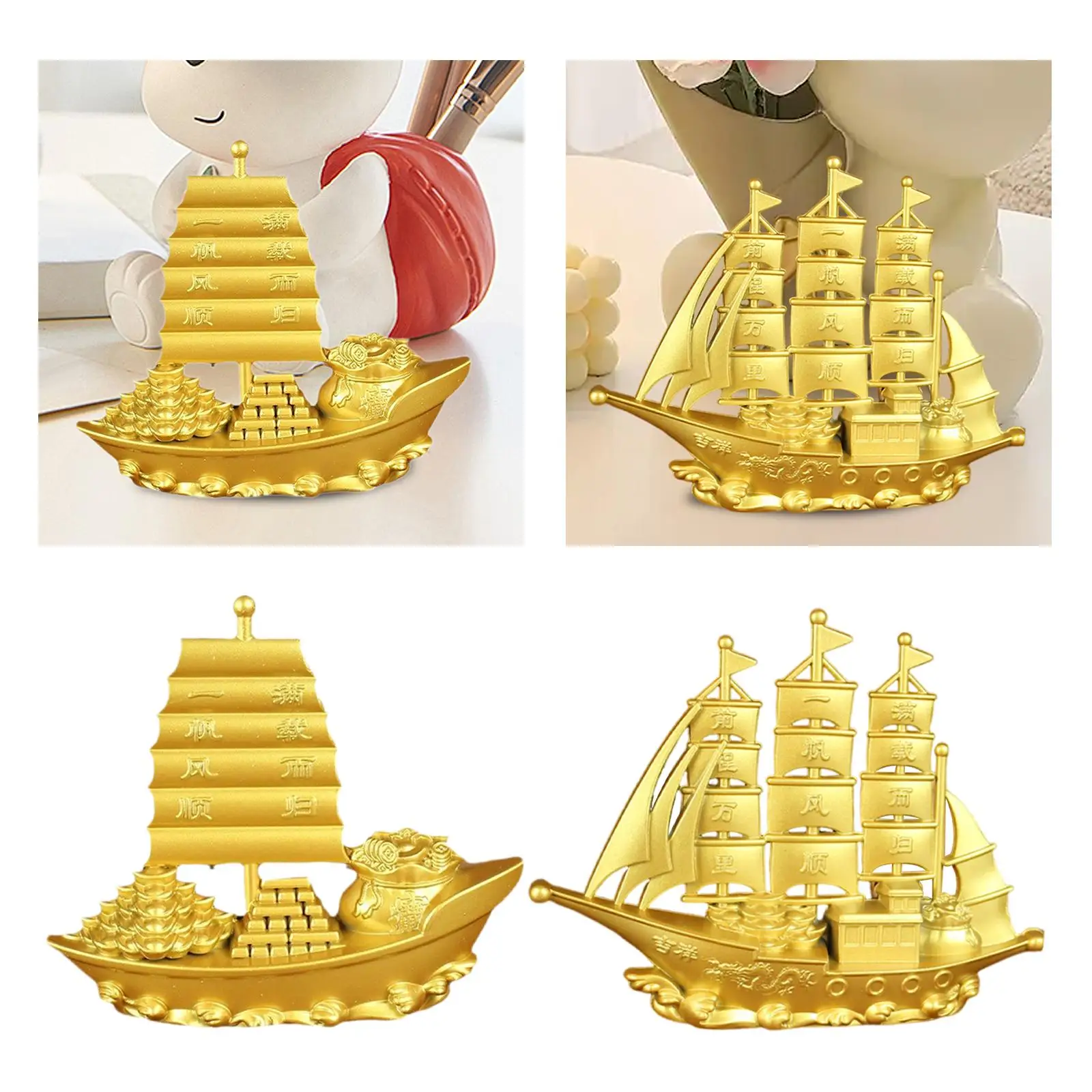 Sailing Boat Decor Collectible Anniversary Gift Sailing Ship Model Feng Shui Decor for Cafe Entrance Bedroom Bookshelf Tabletop