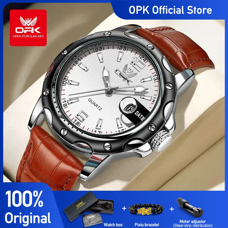 

OPK 6026 Original Waterproof Watches For Men Digital Mirror Luxury Quartz Watch Luminous Wristwatch Male Date Reloj Hombre